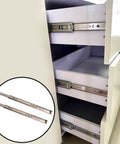 Heavy Duty 13 Inch Drawer Slides With Ball Bearings For Smooth As Silk Full Extension Side Mount Tracks Includes Screws And Simple Drill Friendly Install Durable Steel Glides For Cabinets And Dressers installed on cabinet drawers