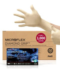 Diamond Grip MF 300 Disposable Latex Gloves Tough As Nails For Automotive Healthcare And Machinery Work Small Natural