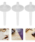 12 Pack Sewing Machine Spool Holder Pins For Easy Thread Spool Replacement And Stability White Plastic Spool Holder For Quick Setup Broad Compatibility With Most Sewing Machines Durable And User Friendly, white plastic pins displayed with sewing and leathercraft uses
