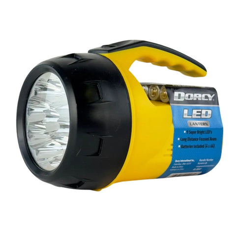 Handheld Flashlight Spotlight With 9 LED Beams Long Distance Focus Ultra Bright Everyday Use Tool Durable Portable Light Includes 4 AA Batteries Color Assortment