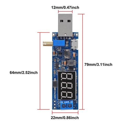 Dual USB Buck Boost Power Module That Packs a Punch, 3.5V To 12V Input, 1.2V To 24V Output, DC DC Converter With Display, 3W Max
