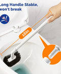 Toilet Plunger And Bowl Brush Combo With Heavy Duty Rubber Head For Drain Clog Removal, 16in handle, curved bristle design