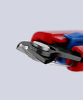 Close-up of the blade of Sleek 6 Inch Slim Zip Tie Pliers With Slick Flush Cutting Action And Asymmetrical Handles.