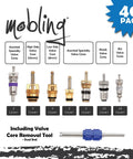 AC Repair Kit With O Ring Set And Valve Cores For Cars Removal Tool R12 And R134a Compatible Includes 270 Piece O Ring Assortment And 40 Piece Valve Core Kit Also Works With Tire Valve Stems, 40-pack valve cores