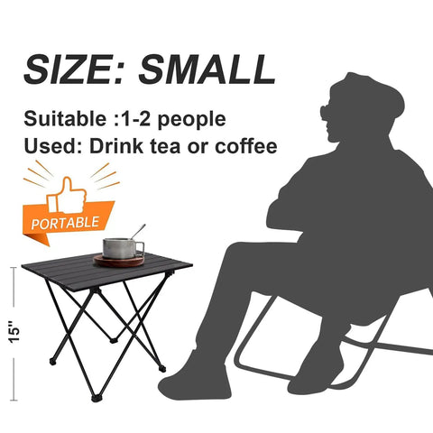 Foldable Aluminum Camping Table, Portable Side Desk for Beach, Hiking, Picnics, and BBQ Cooking, lightweight small size