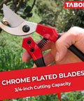 Person using S821A Bypass Pruning Shears For Small To Medium Hands That Make Clean, Snappy Cuts, Professional Sharp Secateurs, Hand Pruner, Garden Clippers, Easy Grip Pruners, Red, on tree branch.