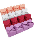 Image of Colorful Love Heart Candy Gift Box Set Of 50, perfect for wedding favors, party supplies, chocolate packaging in assorted colors.