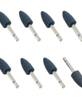 Eight Piece Cone Shape Mounted Grinding Stone Set With One Quarter Inch Hex Shank For Sharpening Deburring Rust Removal