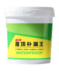 Heavy Hitter Polyurethane Waterproof Coating For Garage And Patio Surfaces in a bucket with green label and waterproof text.