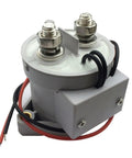 Straight Up EV200 High Voltage Relay 1000 Amp 12V To 24V DC Contactor Switch showing terminals and wiring, ideal for electric vehicles.