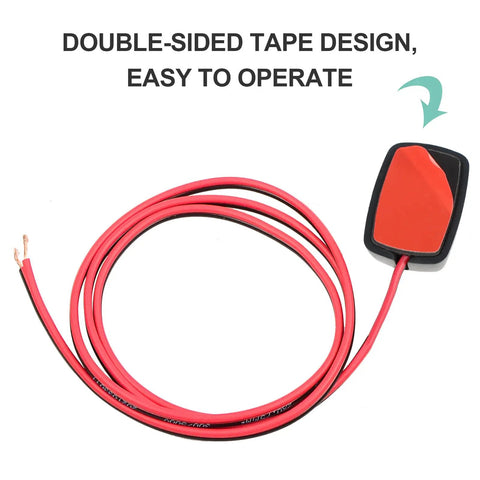 Inline Rocker Switch SPST Two-Position On Off Box Switch with wire clamps and adhesive mounting, flame retardant housing shown.