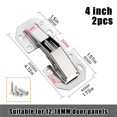 90 Degree Soft Close Cabinet Hinges Surface Mount Frameless Concealed Cupboard Door Hardware Spring Loaded No Fuss Install