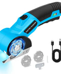 Heavy Duty Cordless Electric Scissors With Led Light Upgraded Power 0.35 Inch Blade Cuts Cardboard And Fabric Fast, includes USB charger.