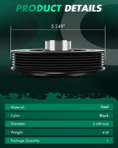 Engine Harmonic Balancer For Toyota Corolla 1998-2008 Celica 2000-2005 MR2 Spyder 2000-2005 Matrix Steel Pulley Details
