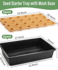5 Pack Nursery Pots Trays With Removable Mesh Drainage Mats Durable BPA Free Plastic Seed Starter Trays 17.5 by 12 by 3.5 inches