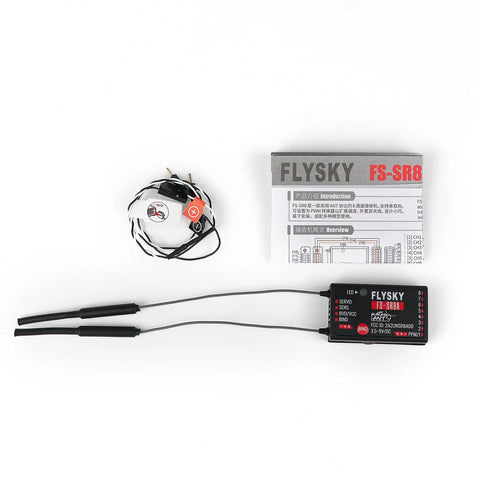 2.4 GHz ANT Protocol Eight Channel RC Receiver With Dual External Antennas for FS ST8 Transmitter package contents