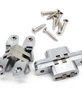 Killer Concealed Cross Hinge Pair For Sleek Door Setup Heavy Duty Stainless Steel with screws, 2.37 X 60mm for custom builds.