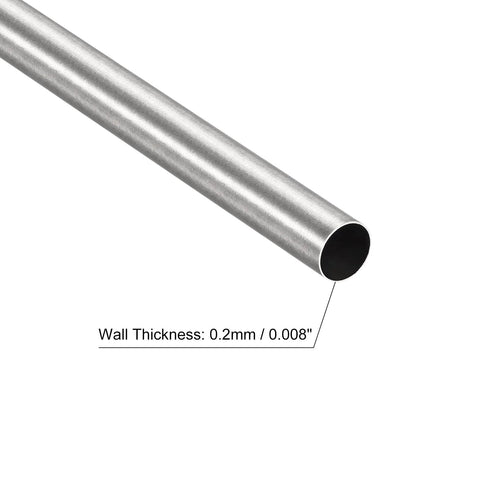 uxcell 304 stainless steel tube, 8mm OD, 0.2mm wall, 200mm length, hollow tube