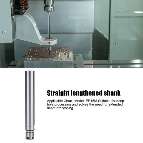 Collet Chuck Holder ER16M 150L Straight Shank For CNC Milling And Lathe, chrome alloy steel tooling extension in action