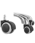 Heavy Duty Rolling Swivel Stool With Wheels, Height Adjustable From 21 To 29 Inches, close-up of durable wheel casters