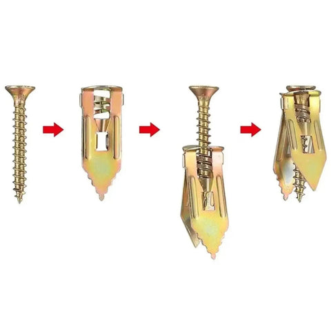 400 Piece Drywall Anchors Kit With Built In Drill Tip No Drill No Holes For Picture Frames Shelves And TVs Easy DIY Wall Mount Solution Fits Standard Cabinets And Brackets Galvanized Finish, drywall anchor installation steps