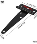 Diagram of Five Inch Black T Strap Hinges For Barn Doors And Garden Sheds Rustproof Iron Gate Hardware With Mounting Screws