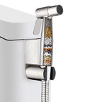 Handheld Bidet Sprayer With Built In Filter And Adjustable Water Pressure Stainless Steel Jet Spray For Toilet Purified Water