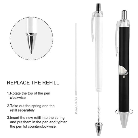 Two Pack Ball Point Pens With Smooth Ink For Effortless Writing Comfortable Grip Durable PC Body Stylish Prints refill replacement guide