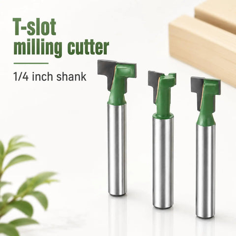 Game Changing Keyhole Router Bits Set Built Tough With Badass Tungsten Carbide Tips And Quarter Inch Shank For T Slotting and T-slot milling cutter set featuring 1/4 inch shank.