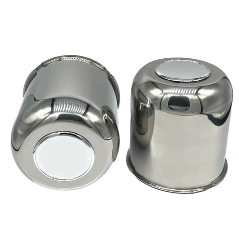 Four Pack 4.25 Inch Center Caps Push Through For Trailer Truck RV Wheel Rims Chrome Stainless Steel Center Bore Anti Rust Waterproof Durable Caps