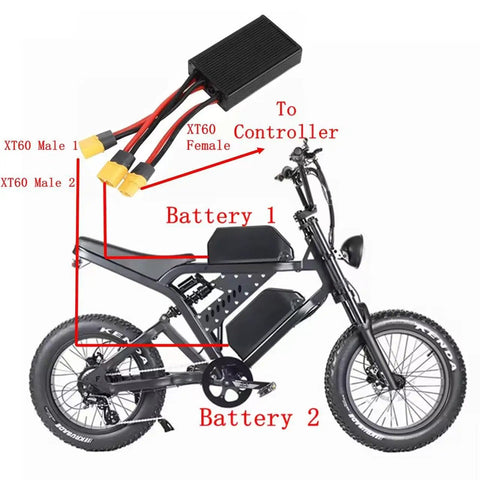 30A Dual Battery Balancer For Electric Bikes Two Battery Discharge Converter To Extend Riding Range For 500W And 750W Ebikes Waterproof Potted In Flame Retardant Aluminum Housing
