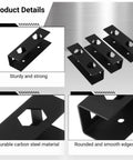 Top Rated Premium Heavy Duty Under Desk Laptop Mount Slick Stainless Steel Storage Shelf showing durable black carbon steel brackets.