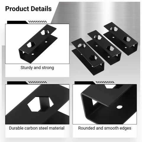 Top Rated Premium Heavy Duty Under Desk Laptop Mount Slick Stainless Steel Storage Shelf showing durable black carbon steel brackets.