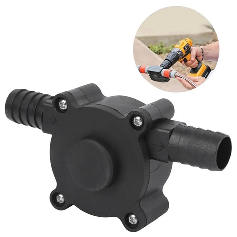 Mini Portable Centrifugal Water Pump Self Priming Handy Drill Powered For Quick Water Transfer Durable Plastic And Stainless Steel Build Great For Industrial And DIY Jobs, black plastic pump