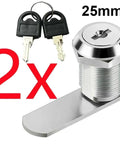 Mailbox Lock With 2 Keys For File Cabinet Tool Box Locker Cam Lock Security Lock showing 25mm size with two keys