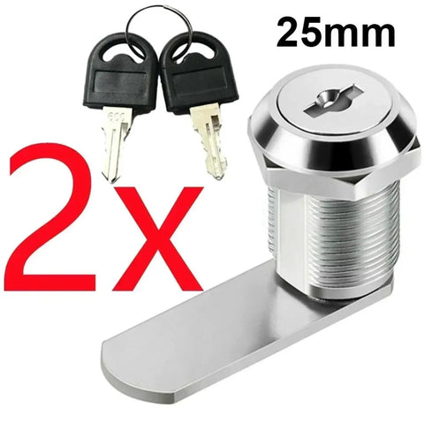 Mailbox Lock With 2 Keys For File Cabinet Tool Box Locker Cam Lock Security Lock showing 25mm size with two keys