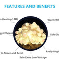 Globe String Lights With 49.2 Feet Total Length, 100 Warm White LEDs, 8 Remote Modes, IP44 Waterproof benefits diagram