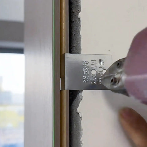 Installation of 100 Pieces Door Frame Corner Fixer And Installation Bracket Set Stainless Steel For Wood Doors And Frame Mounting