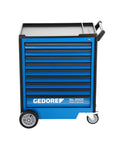 Heavy Duty Nine Drawer Rolling Tool Trolley Featuring Slick Abs Work Platform And Super Smooth Casters For Top Shelf Garage Storage, side view.