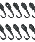 Ten Pack Elastic Cord Hooks Double Sided Plastic Rope Clips For Helmets Headlamps Work Lights Tents Ropes Suitcases Bicycles
