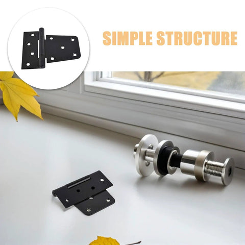 Heavy Duty Garden Fence Gate Hinges Five Pack Load Bearing Shed Door Hardware for Barn Doors, black hinge shown.