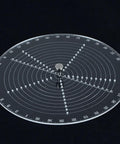 8-inch round center finder compass for woodworking with pegs and concentric circle scales