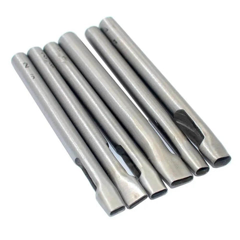 Six Size Leather Oval Hole Punch Set With Carbon Steel Punches For Belts Straps Gaskets And Other Soft Materials, six-metal punches