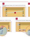 Step-by-step assembly guide for Heavy Duty Glass Shelf Pins With Nonslip Rubber Tops Premium Zinc Bracket Supports.
