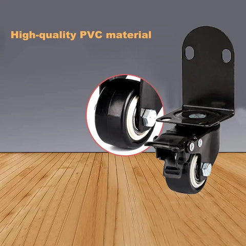 Ridiculously Smooth Swivel Caster Wheels 4 Pack With Heavy Duty L Shaped Brackets 360 Spin Silent Black Pvc Furniture Castors Rock Solid Reliable Daily Driver