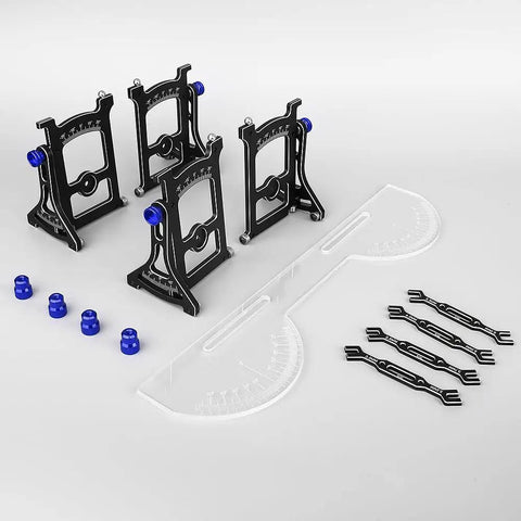 All In One 1 Tenth Scale RC On Road Alignment Tool With Camber Toe And Slip Angle Gauges Aluminum Suspension Tuning Setup