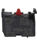 Solid 800FX01 Normally Closed Auxiliary Switch Contact 690 Volt Ten Amp Module for push button stations with red actuator.