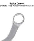 Close-up of SAE S-Style Wrench showcasing radius corner design to prevent fastener round-off.