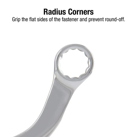 Close-up of SAE S-Style Wrench showcasing radius corner design to prevent fastener round-off.