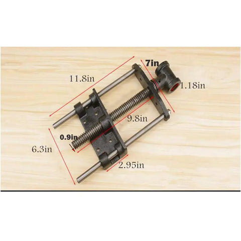 Dimensions of 7 Inch Woodworking Vise For Workbench Front Vise Cast Aluminum Front Screw Vise; steel construction on wood surface